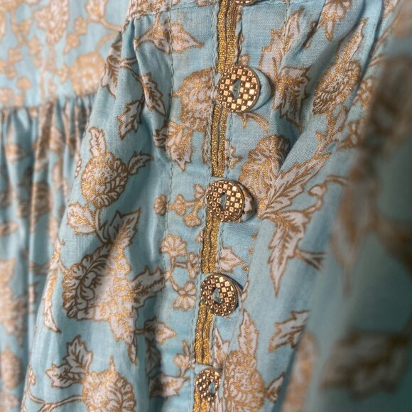 Vintage-Inspired Floral Long Dress By Generation Basic Size 16 Button Front & Go - Picture 8 of 12